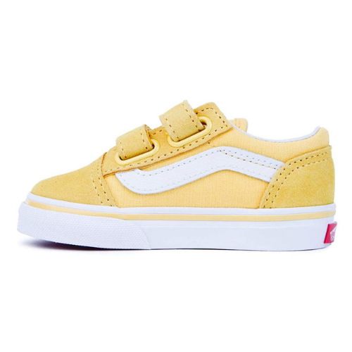 gold and white vans